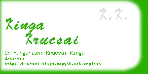 kinga krucsai business card